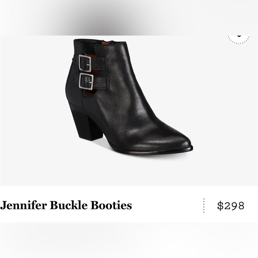 Frye Black Leather Ankle Jennifer Booties with Buckles